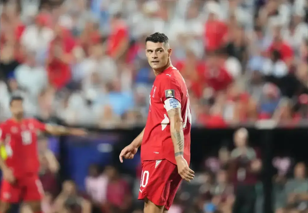 July 11, 2026, Kansas, Aarhus, USA: GRANIT XHAKA from Switzerland during FIFA World Cup 2026: Argentina and Switzerland. (Credit Image: © Ulrik Pedersen/ZUMA Press Wire)